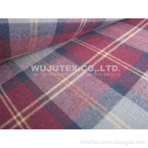 100% Cotton Yarn Dyed Fabric, Twill Weave, Check Brushed Cl